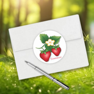 Sweet Summer Strawberry Fruit Classic Round Sticker