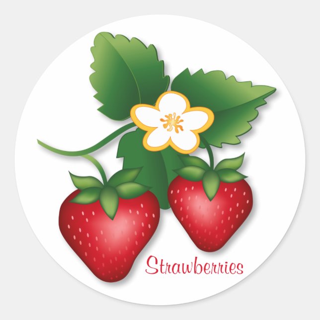 Sweet Summer Strawberry Fruit Classic Round Sticker (Front)
