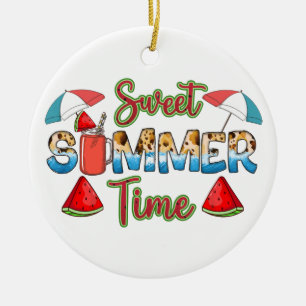 Sweet Summer Time   Colourful   Watermelon Ceramic Ornament