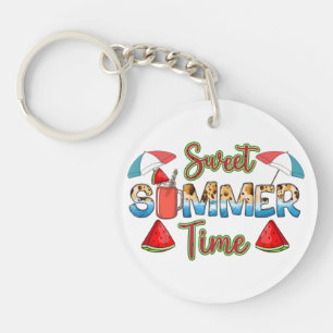 Sweet Summer Time Colourful Watermelon Slice Key Ring