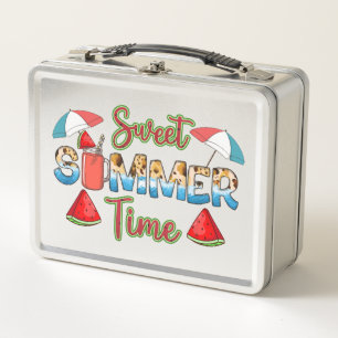 Sweet Summer Time Colourful Watermelon Slice Metal Lunch Box