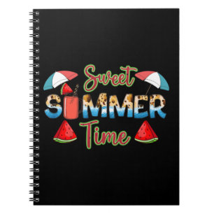Sweet Summer Time   Colourful Watermelon Slice Notebook