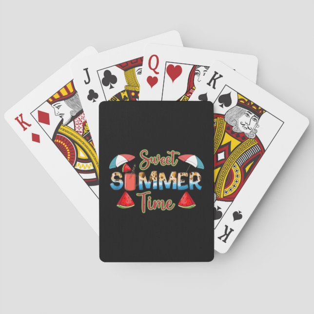Sweet Summer Time | Colourful Watermelon Slice Playing Cards (Back)