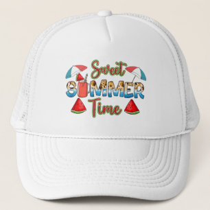 Sweet Summer Time   Colourful   Watermelon Trucker Hat
