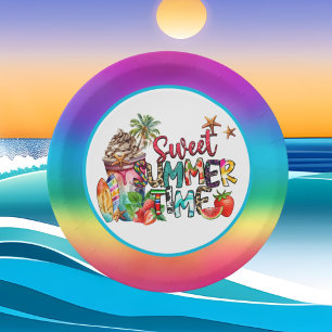 sweet summer time party paper plate