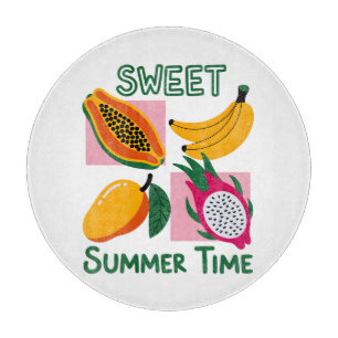 Sweet Summer Time Tropical Fruit Pop Art Design Cutting Board
