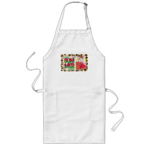 Sweet Summer Time Watermelon, Beach & Leopard Long Apron