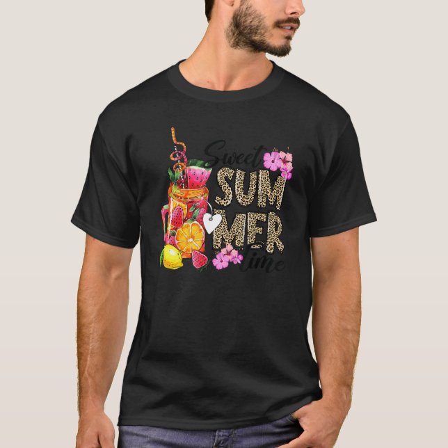 Sweet Summer Time Watermelon  Summer Vacation T-Shirt (Front)