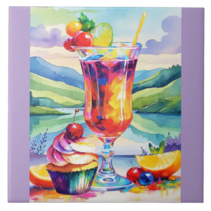 SWEET SUMMER TREATS CERAMIC TILE