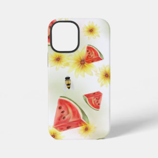 Sweet Summer Vibe: Watermelon, Sunflowers, and Bee iPhone 12 Mini Case