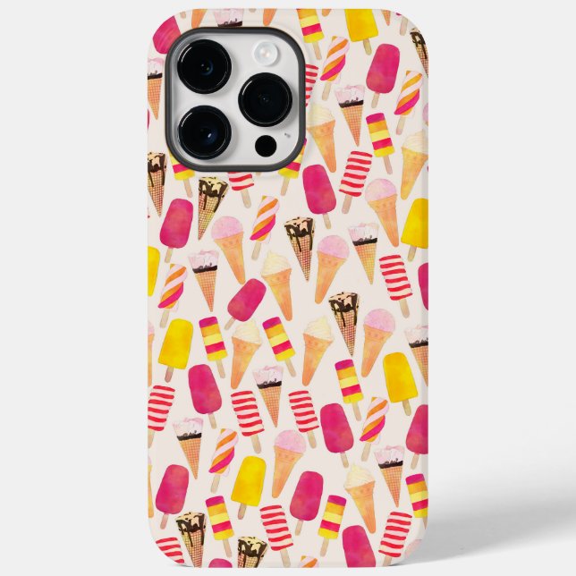 Sweet Summer Watercolor Ice Cream Case-Mate iPhone Case (Back)