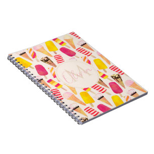 Sweet Summer Watercolor Ice Cream Notebook