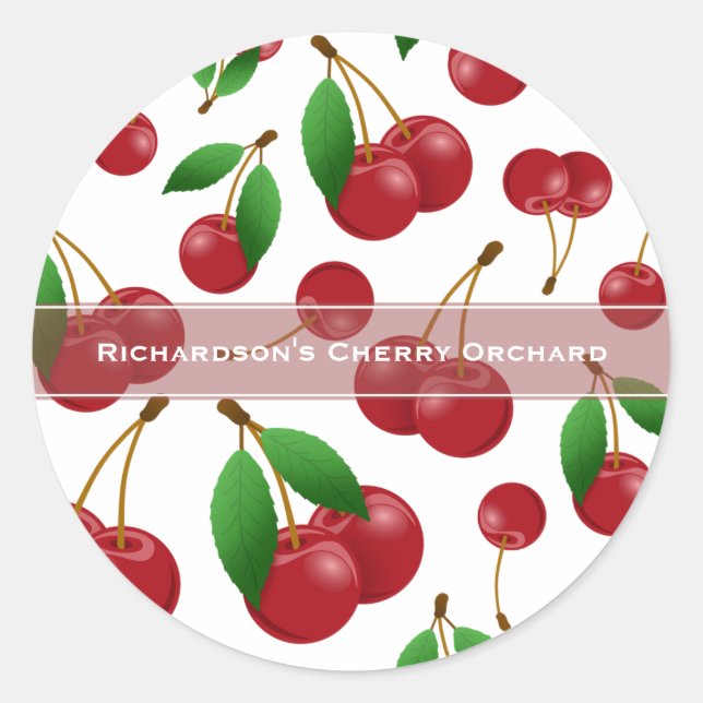 sweet summertime cherries classic round sticker (Front)