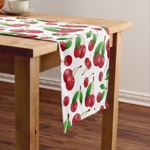 sweet summertime cherries short table runner