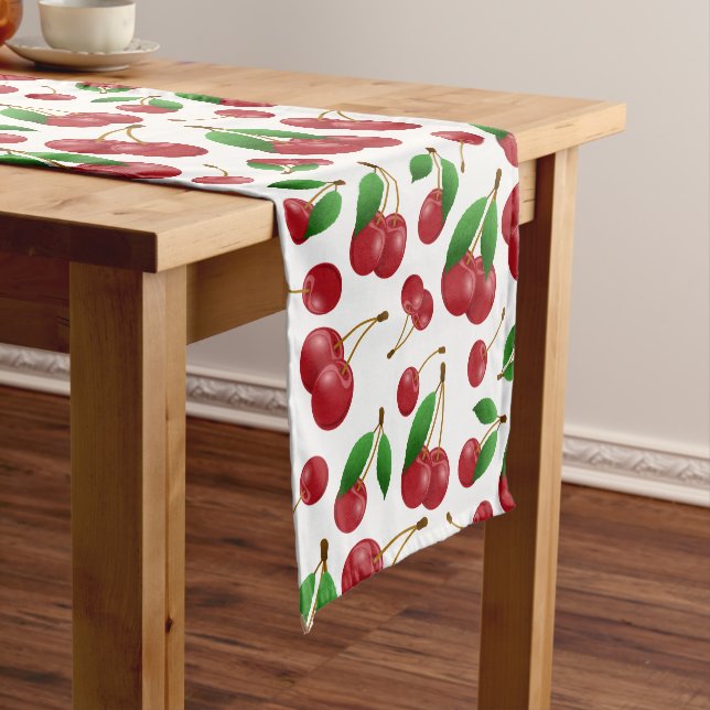 sweet summertime cherries short table runner (In Situ)