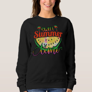 Sweet Summertime Watermelon Palm Tree Summer Fun Sweatshirt