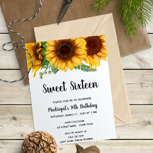 Sweet Sunflower Birthday Invitation