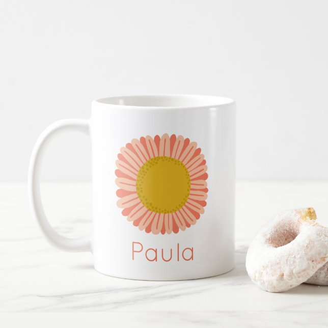 Sweet Sunflower Daisy CUSTOMIZE IT   Coffee Mug (With Donut)