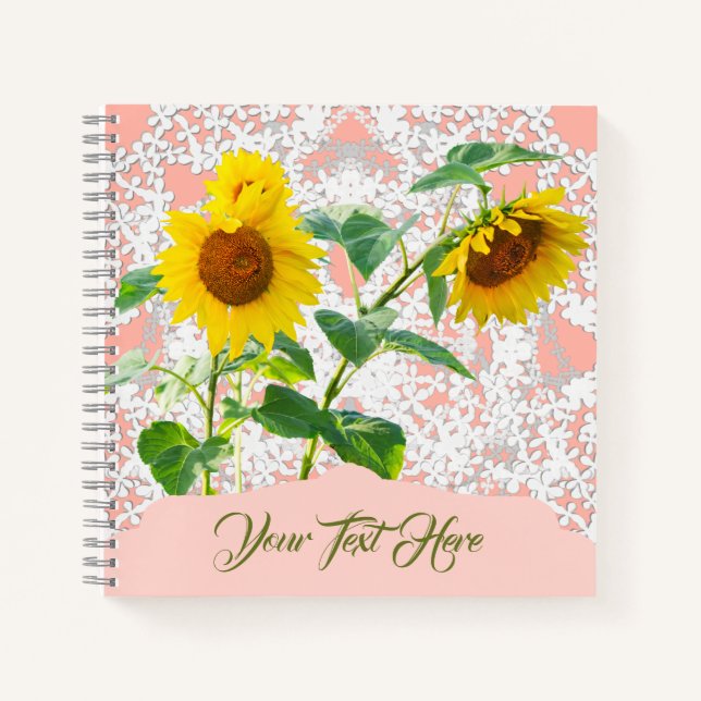 Sweet  Sunflowers personalised Notebook (Front)