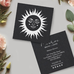 Sweet Sunshine Boho Line Art Grey Social Media Square Business Card