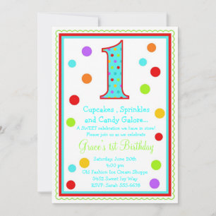 Sweet Surprise 1st Birthday Invitation