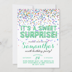 Sweet Surprise Birthday Confetti Invitation