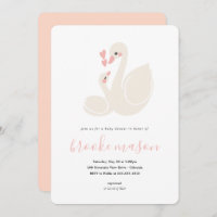 Sweet Swan Baby Shower Invitation