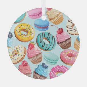 Sweet Sweets: Pattern of Delight. Glass Tree Decoration
