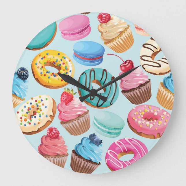 Sweet Sweets: Pattern of Delight. Large Clock (Front)