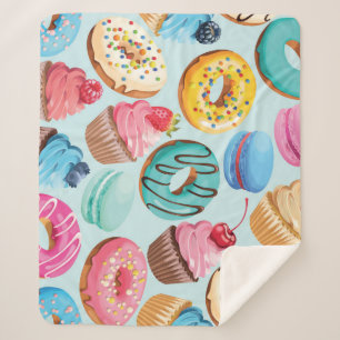 Sweet Sweets: Pattern of Delight. Sherpa Blanket