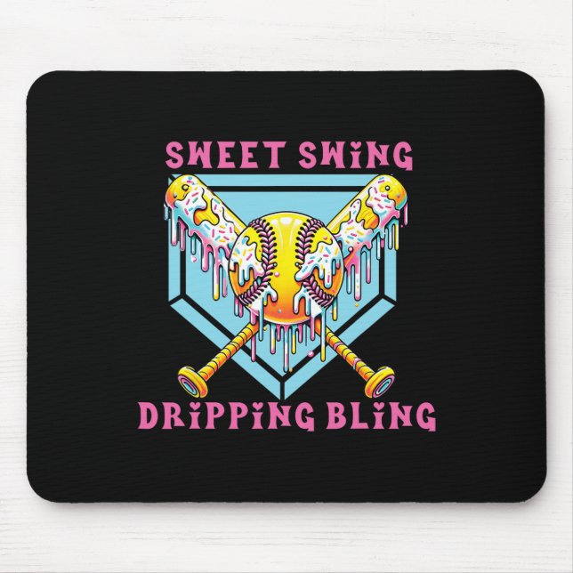 Sweet Swing Dripping Bling Softll Ice Cream Drip S Mouse Pad (Front)