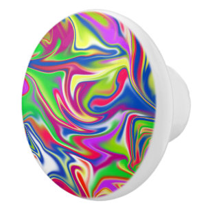 "Sweet Swirls: The Bubblegum Marble Delight" Ceramic Knob