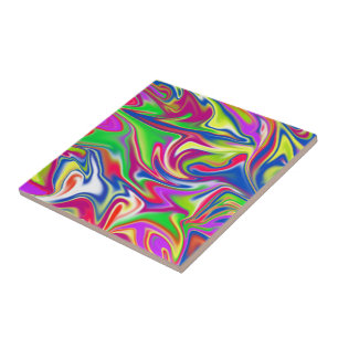 Sweet Swirls: The Bubblegum Marble Delight, Ceramic Tile