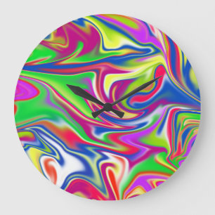 "Sweet Swirls: The Bubblegum Marble Delight" Large Clock