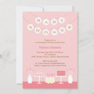Sweet Table Baby Shower Invitation - Pink