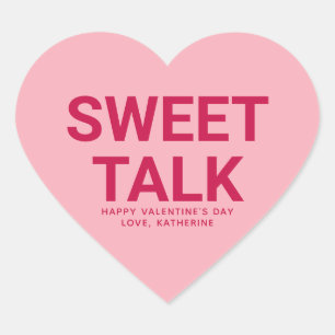 Sweet talk funny cute Valentine's Day conversation Heart Sticker