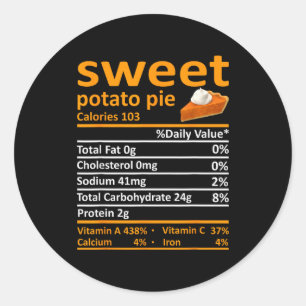 Sweet Tato E Nutrition Food Thanksgiving Funny Xma Classic Round Sticker
