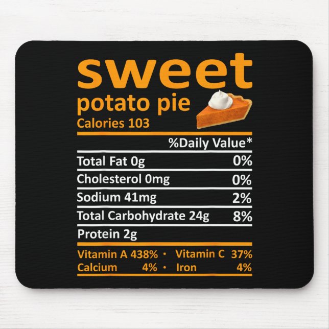 Sweet Tato E Nutrition Food Thanksgiving Funny Xma Mouse Pad (Front)