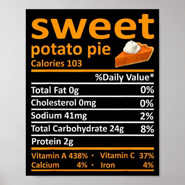 Sweet Tato E Nutrition Food Thanksgiving Funny Xma Poster (Front)