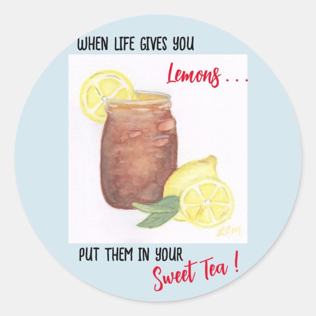Sweet Tea Classic Round Sticker (Front)