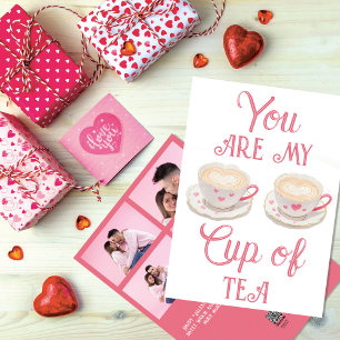 Sweet Tea Cups Personalised Photos Valentine's Day Holiday Card