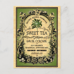 Sweet Tea Eau de Cologne Vintage Label Postcard