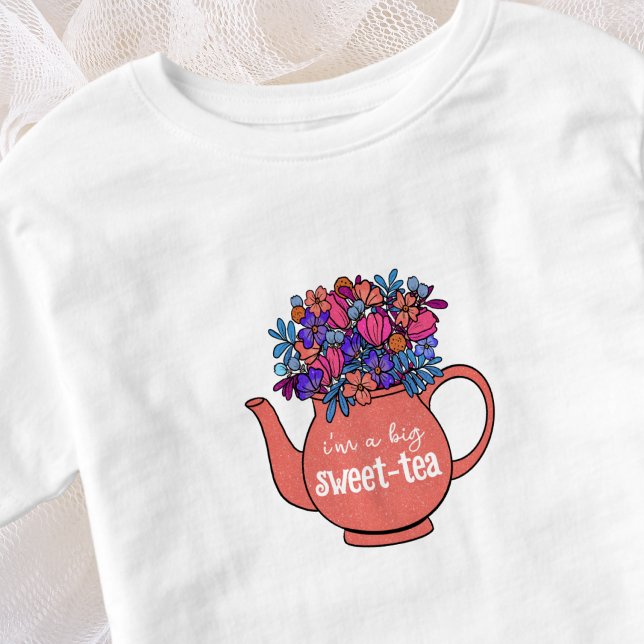 Sweet Tea Floral Teapot Sweetie Toddler T-Shirt (Creator Uploaded)