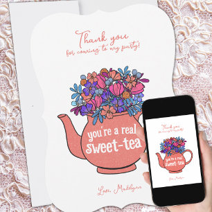 Sweet Tea Floral Teapot Thank You Card