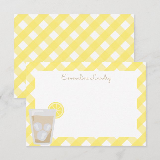 Sweet Tea & Gingham Personalised Note Cards (Front/Back)