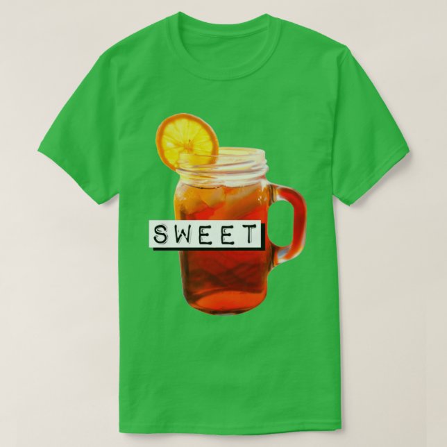 sweet tea ice black tea lemon wedge drink and food T-Shirt (Design Front)