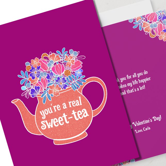 Sweet Tea Illustrated Valentine's Day Card (Creator Uploaded)