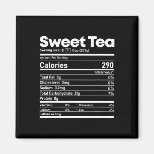 Sweet Tea Nutrition Facts Fun Thanksgiving Christm Magnet