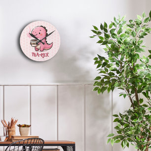 Sweet Tea-Rex customisable Dinosaur Animal Pun  Round Clock