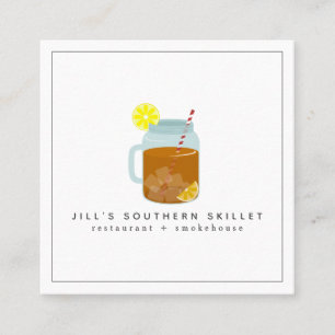 Sweet Tea Southern Restaurant Chef Square Business Card